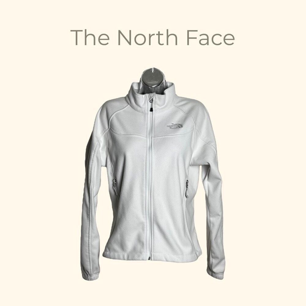 The North Face Women’s Medium Windwall Fleece Jacket White and Gray